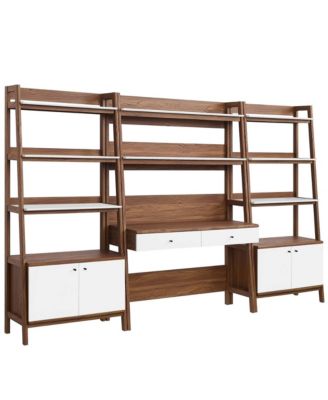 Bixby 3-Piece Wood Office Desk and Bookshelf