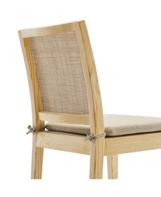 Ovard Wood and Rattan Dining Chair