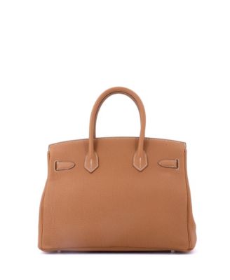 Birkin 30 Handbag Brown Togo with Palladium Hardware