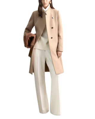 Wool Blend Mid Length Coat