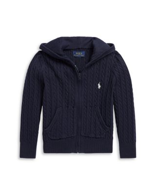 Girls' Mini Cable Cotton Full Zip Hoodie - Big Kid, Little Kid