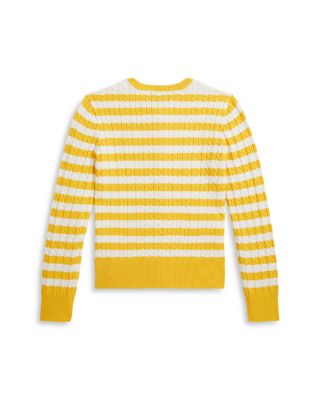 Girls' Striped Mini Cable Cotton Cardigan - Big Kid