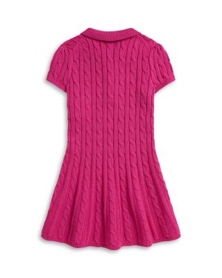 Girls' Cable Knit Cotton Polo Sweater Dress - Big Kid, Little Kid