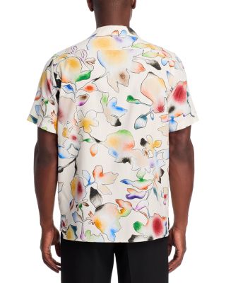 Floral Print Short Sleeved Casual Fit Button Down Shirt