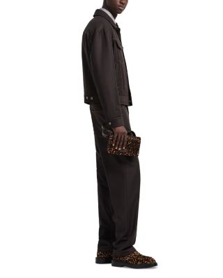 Denim Effect Wool Pants