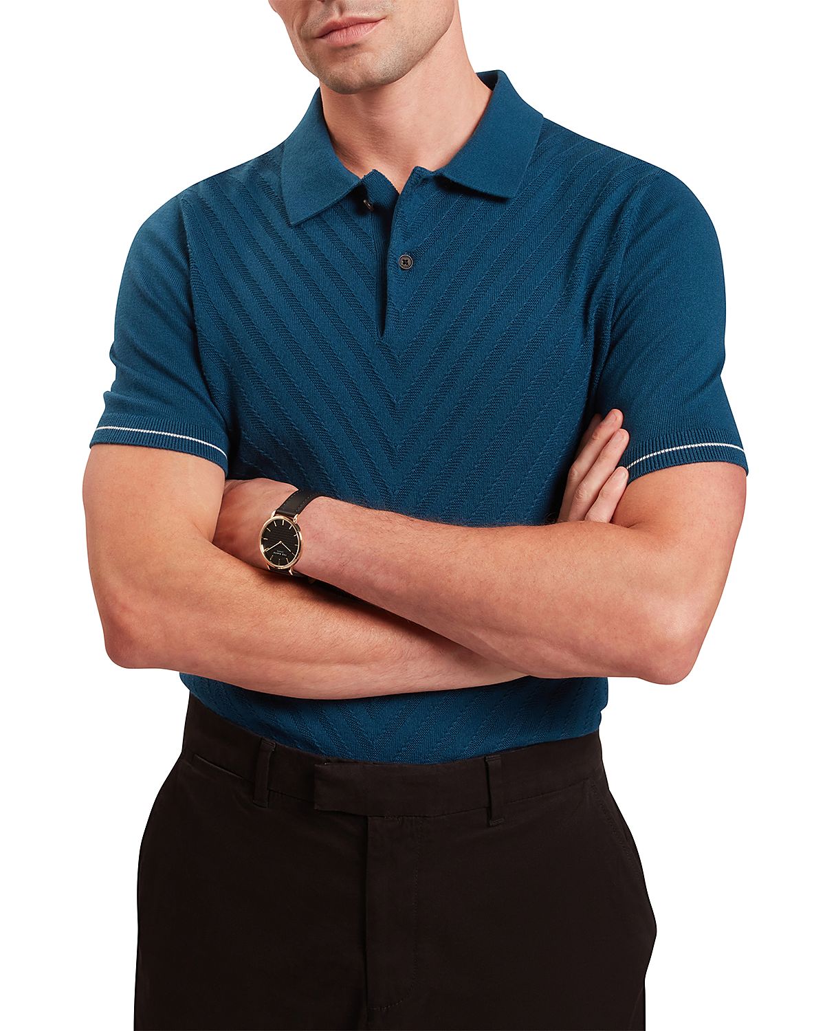 Ted Baker Chapal Chevron Stitch Polo Shirt