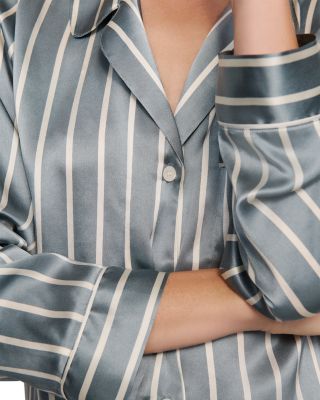 Inez Printed Washable Silk Long Pajama Set