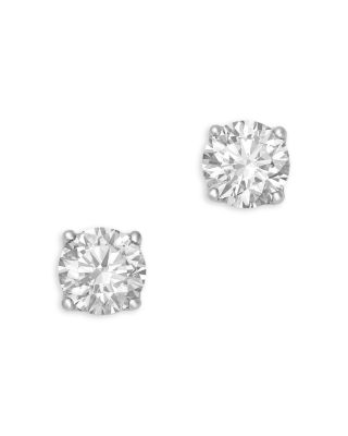 Certified Lab Grown Diamond Stud Earrings in 18K White Gold, 4.0 tcw