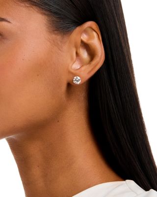 Certified Lab Grown Diamond Tulip Setting Stud Earrings in 18K Yellow Gold, 3.0 tcw