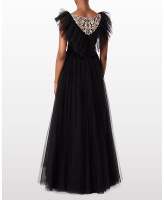 Foxglove Embellished Ruffled-tulle Maxi Dress