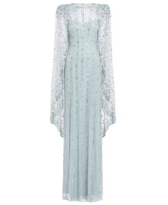 Blaize Sequin-embellished Cape Maxi Dress