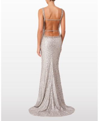 Lotus Sequin-embellished Open-back Maxi Dress
