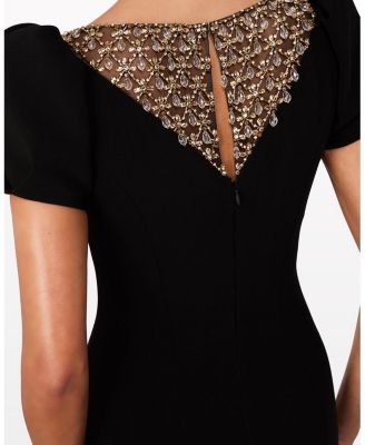 Empress Puff-sleeve Crystal-embellished Maxi Dress