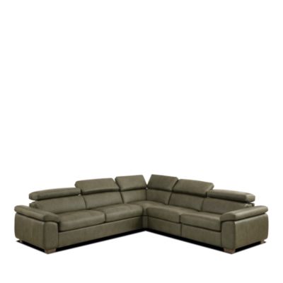 Dormitina 4-Piece Power Reclining Leather Sleeper Sectional
