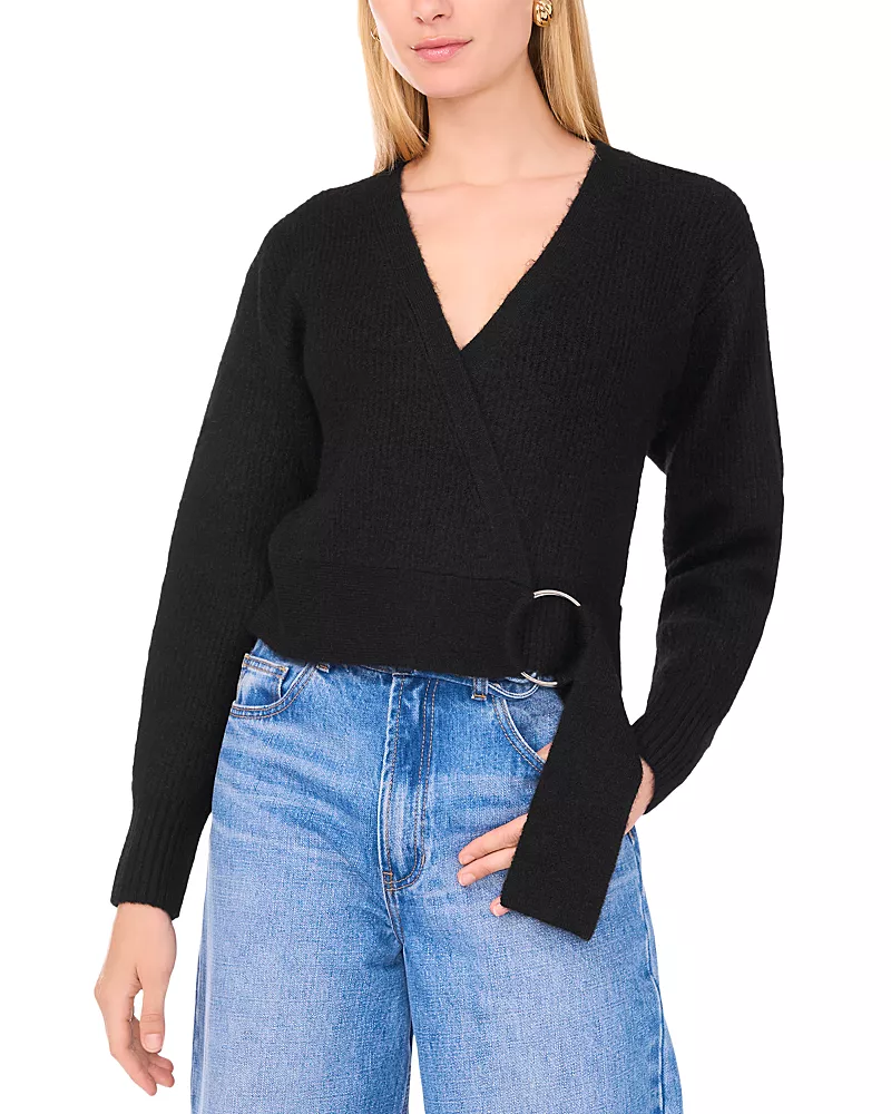 1.state Crossover Cropped Sweater