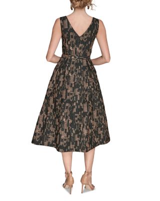 Pleated Brocade Dress