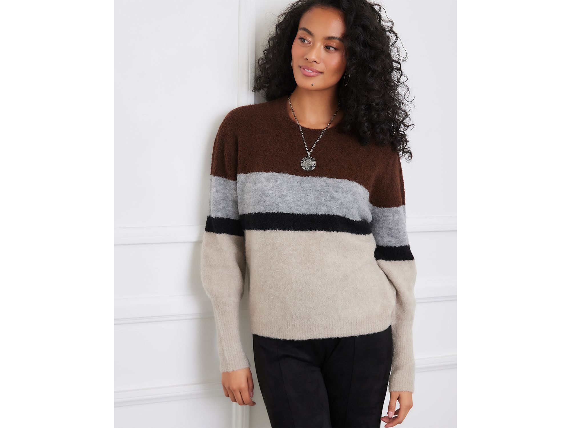 Colorblocked Crewneck Sweater — Image 4
