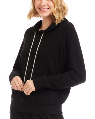 Rhinestone Drawstring Hoodie