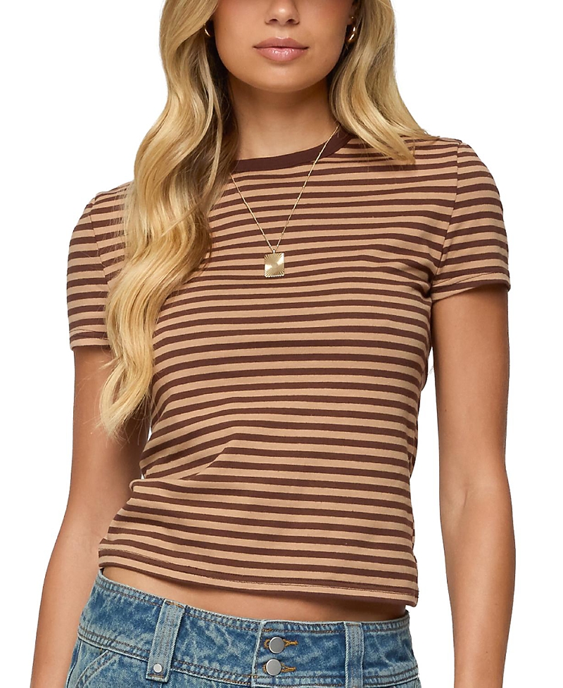 Edikted Nessie Striped T Shirt In Brown