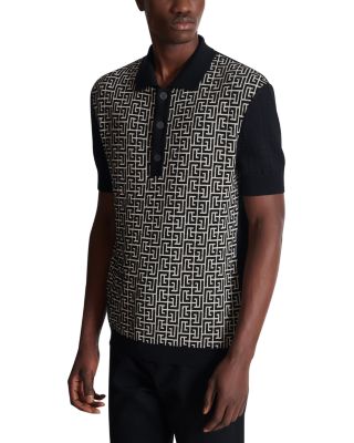Printed Color Block Polo Shirt