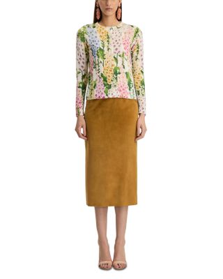 Printed Foxgloves Long Sleeve Cardigan