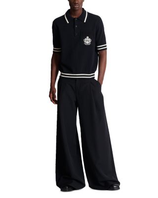 College Emblem Short Sleeve Polo Sweater