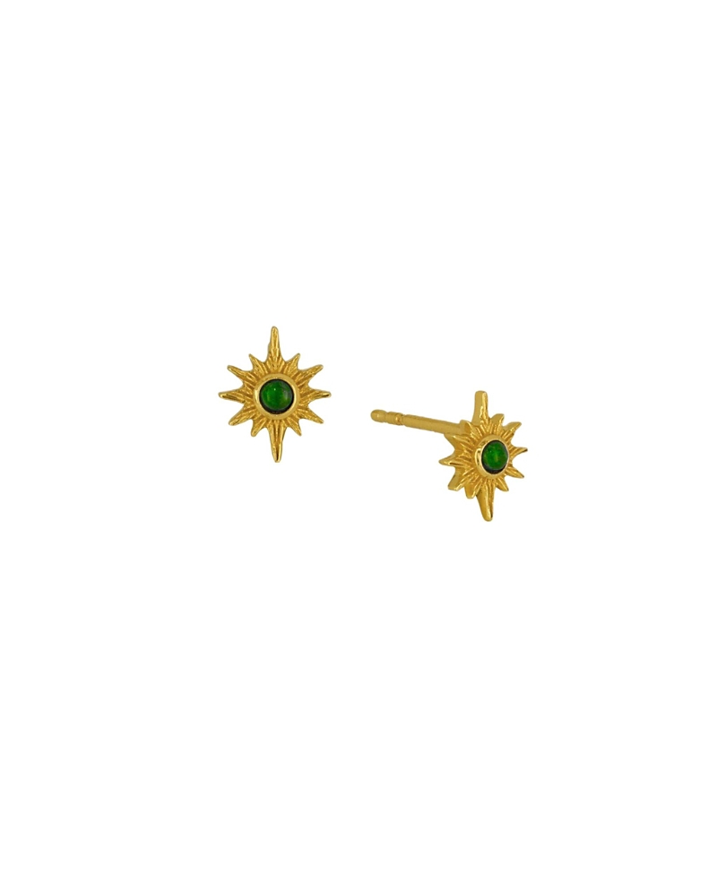Ottoman Hands Onyx Star Stud Earrings