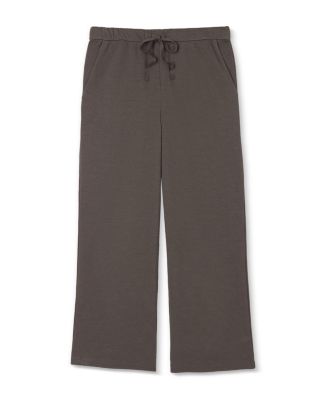 Waffle Double Knit Wide Ankle Pants with Drawstring