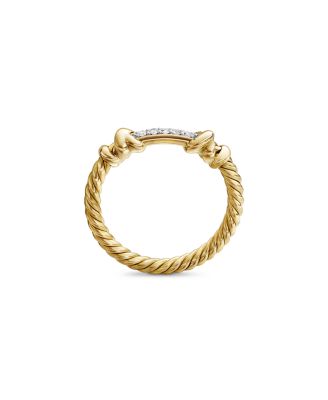 Petite Helena Wrap Band Ring in 18K Yellow Gold with Diamonds, 4mm