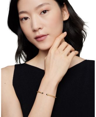 18K Yellow Gold Cable Spira&reg; Bracelet with Black Onyx & Diamonds