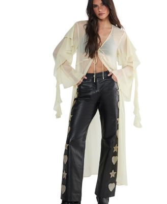 Leather Patched Pants