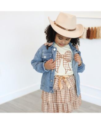 Girls' Howdy Gingham Bow Patch Denim Jacket - Little Kid, Big Kid
