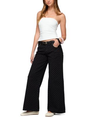  Misha Polka Dot Baggy Low Black Wash Jeans