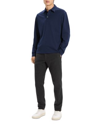 Relaxed Long Sleeve City Interlock Polo Shirt