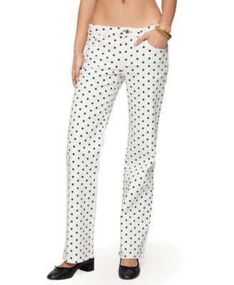  Romily Polka Dot Low Rise White Wash Jeans