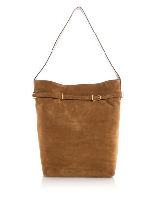 The Belted Suede Satchel Bag