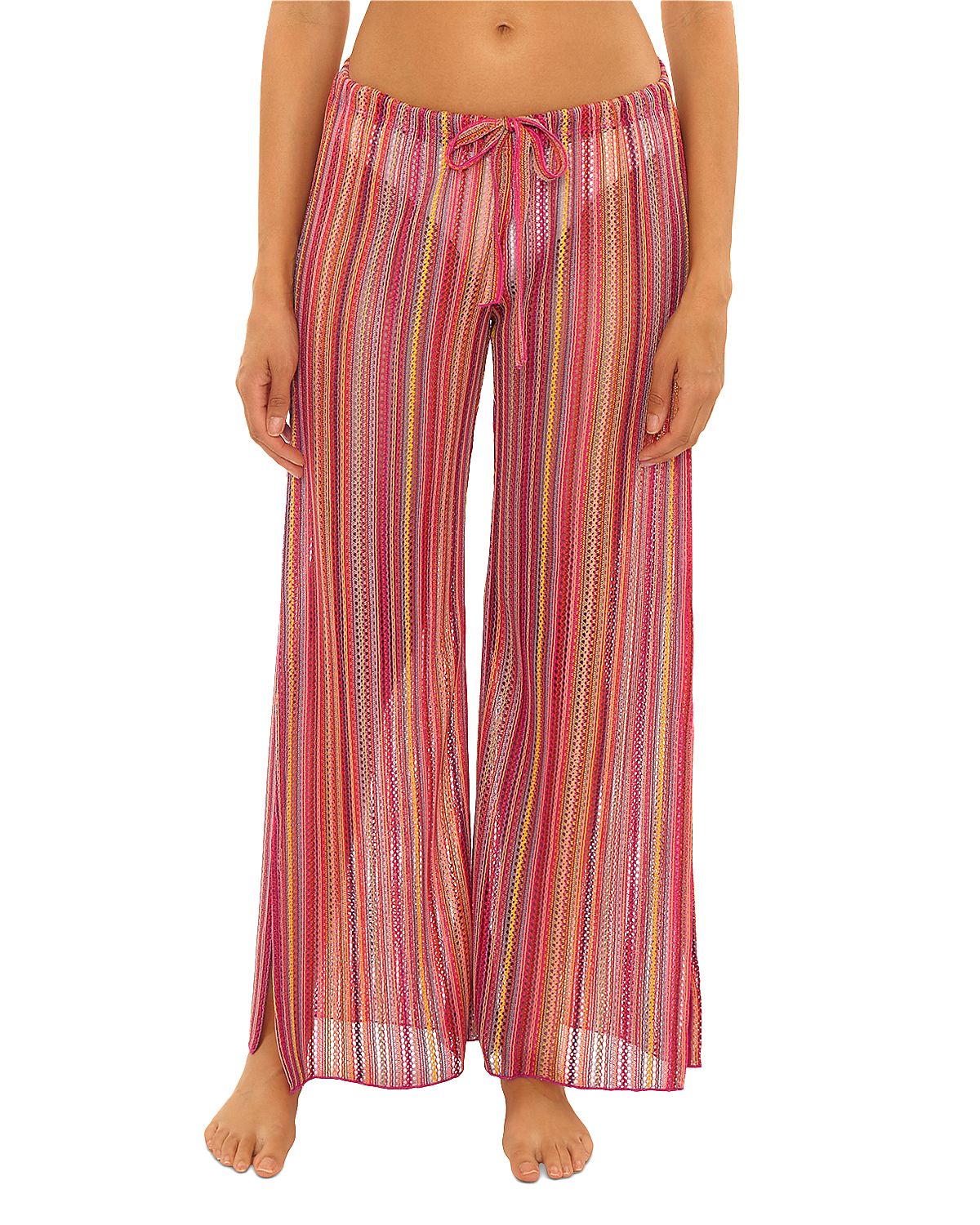 Becca by Rebecca Virtue Seaside Crochet Stripe Swim Cover-Up Pants