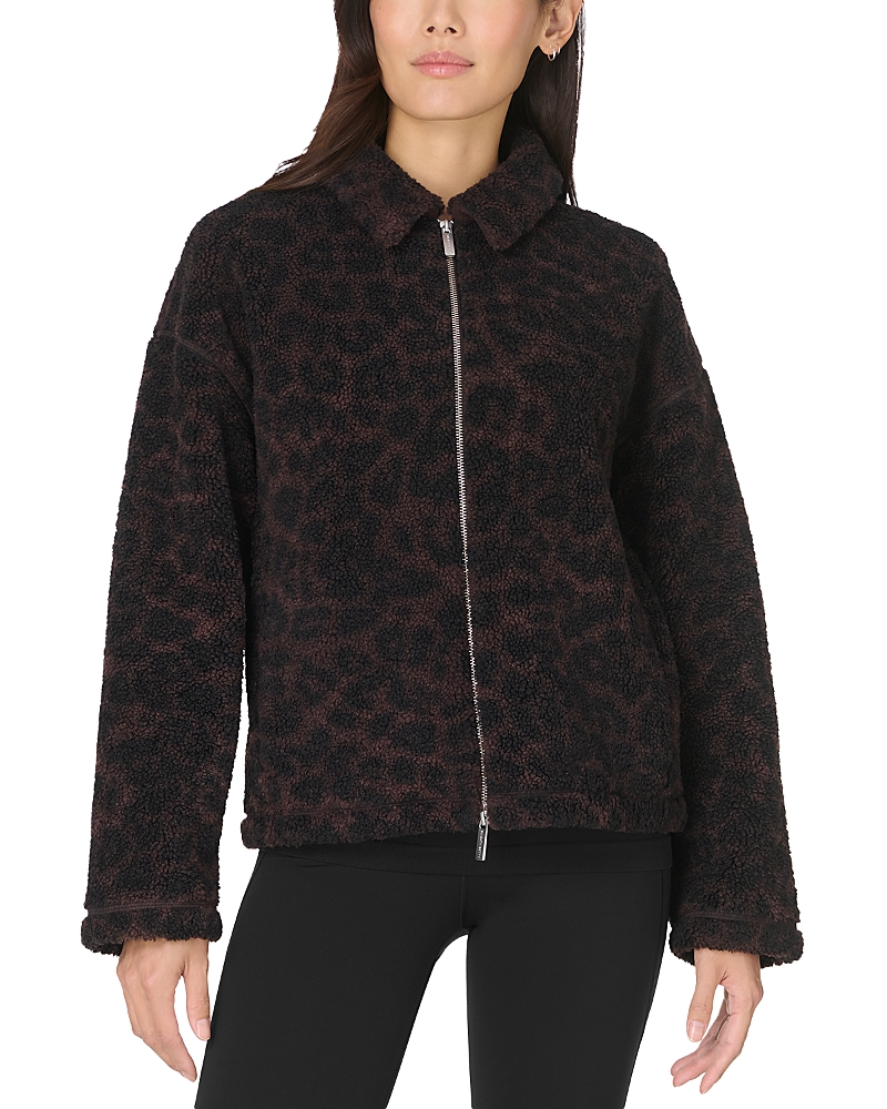 Sweaty Betty Plush Fleece Zip Jacket In Brown