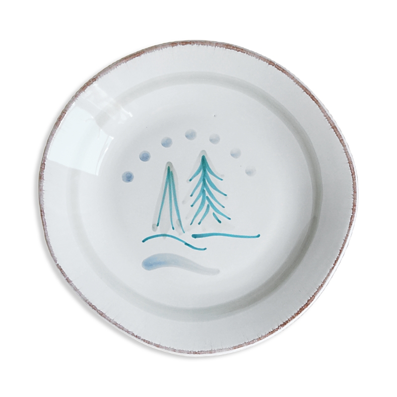 La Gabbianella Cortina Salad/dessert Plate, Winter Trees In White