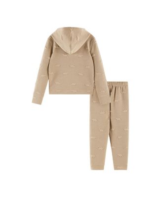 Boys' Embossed Hooded Sweatshirt & Bottom Set - Little Kid