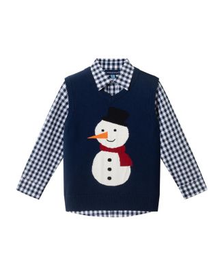  Boys' Snowman Sweater Vest, Buttondown, and Pants Set - Little Kid