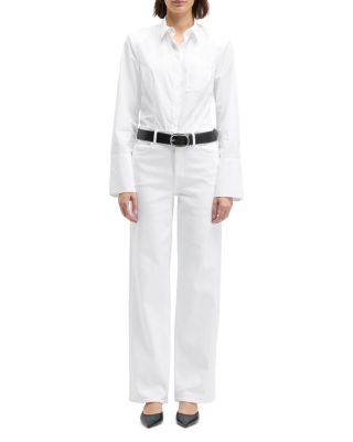 Stovepipe High Rise Straight Jeans in Soleil (White)