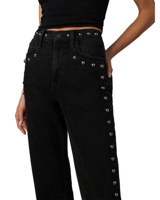 The Margot Studded Straight Jeans in Chic Shadow