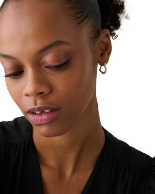 Amour Pav&eacute; Heart Huggie Hoop Earrings