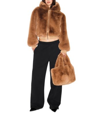 Faux Fur Zip Up Jacket