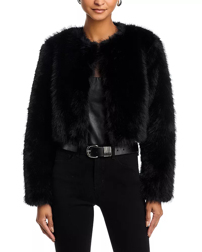 Aqua x Salvatore Rizza Faux Fur Bolero Jacket - Exclusive
