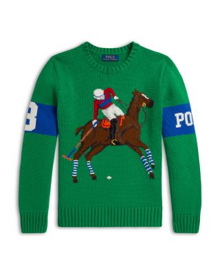 Boys' Equestrian Intarsia Crewneck Sweater - Big Kid, Little Kid