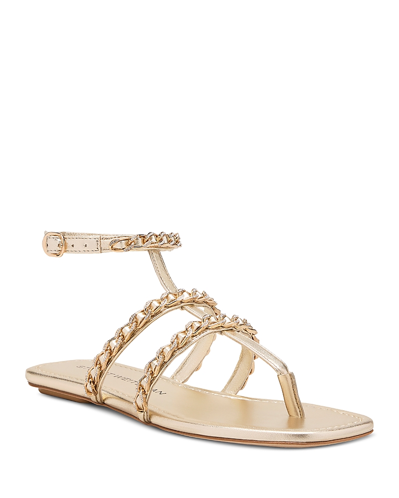 Stuart Weitzman Soluxe Crystal Sandal In Gold