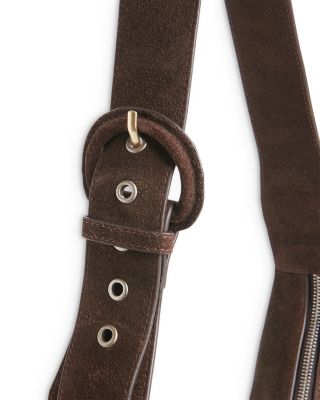 Sia Curved Suede Crossbody