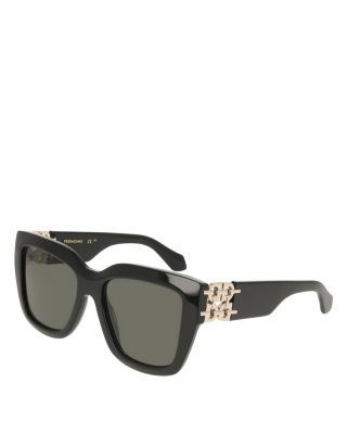 Gancini Chain Hinge Square Sunglasses, 55mm